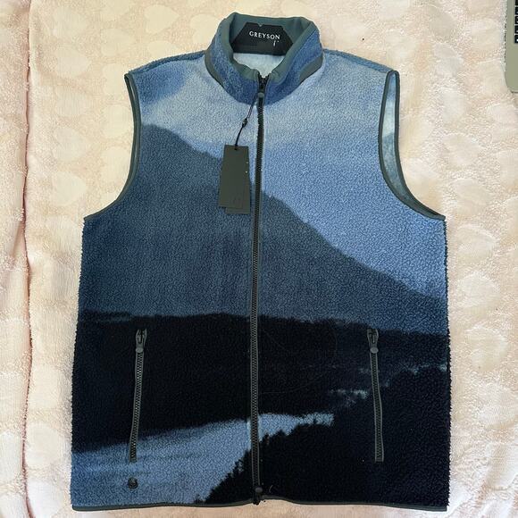 Greyson Other - Greyson River Runs Through It Mississauga Golf Graphic Fleece Vest Men Sz Medium